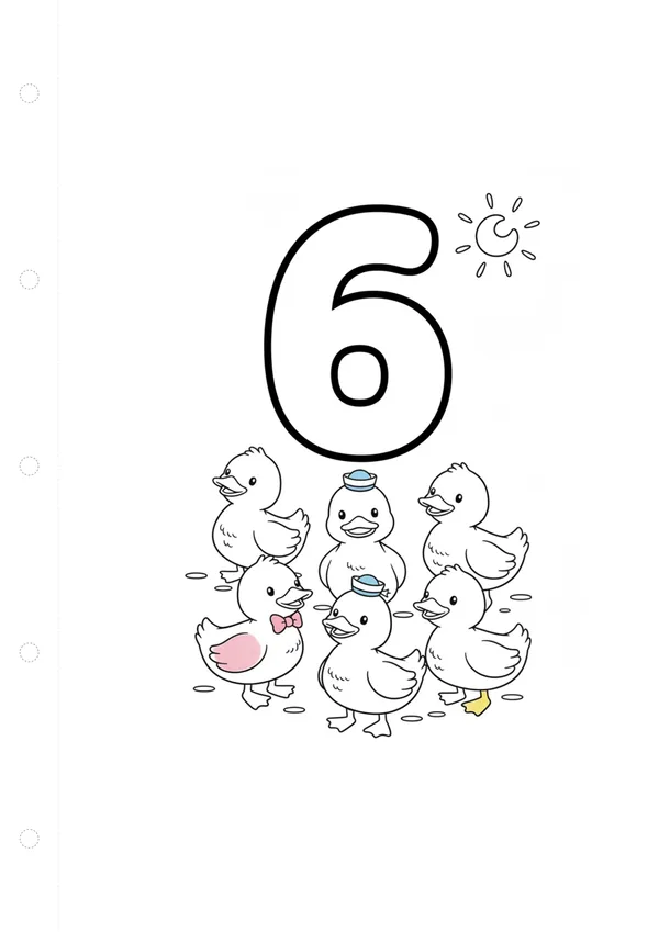 숫자 6 색칠공부 도안