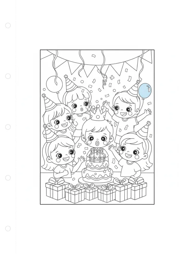 생일 파티 (방긋) 색칠공부 도안