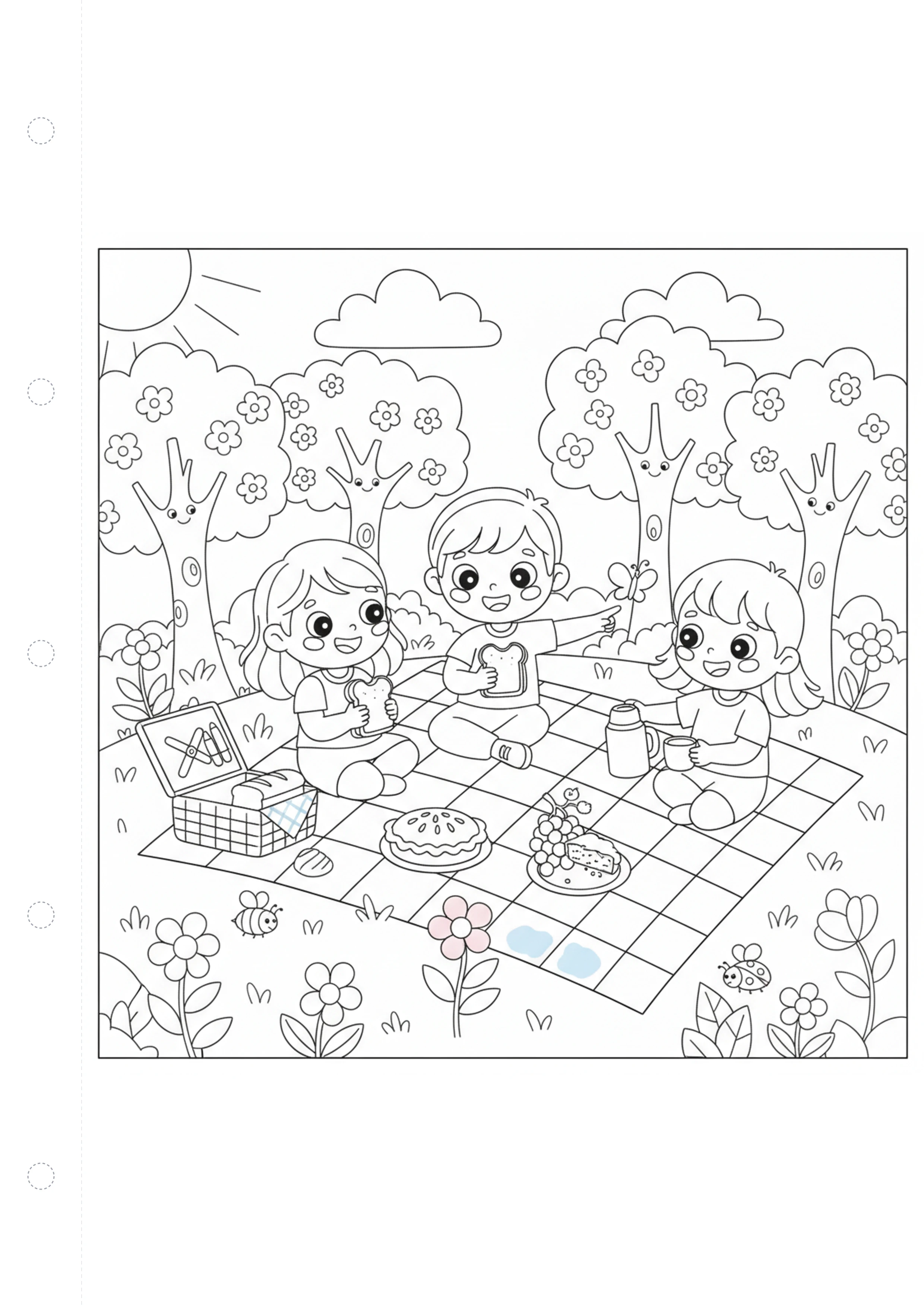 봄 소풍 (방긋) 원본 도안