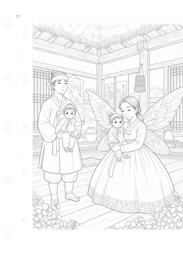 선녀와 나무꾼 4장면 - 선녀, 하늘로 돌아가다