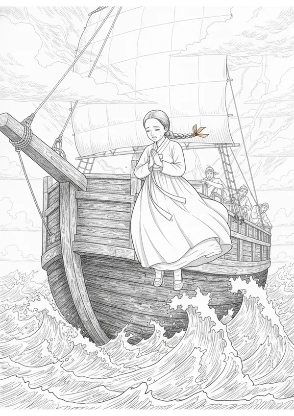 심청전 4장면 - 인당수에 몸을 던지다