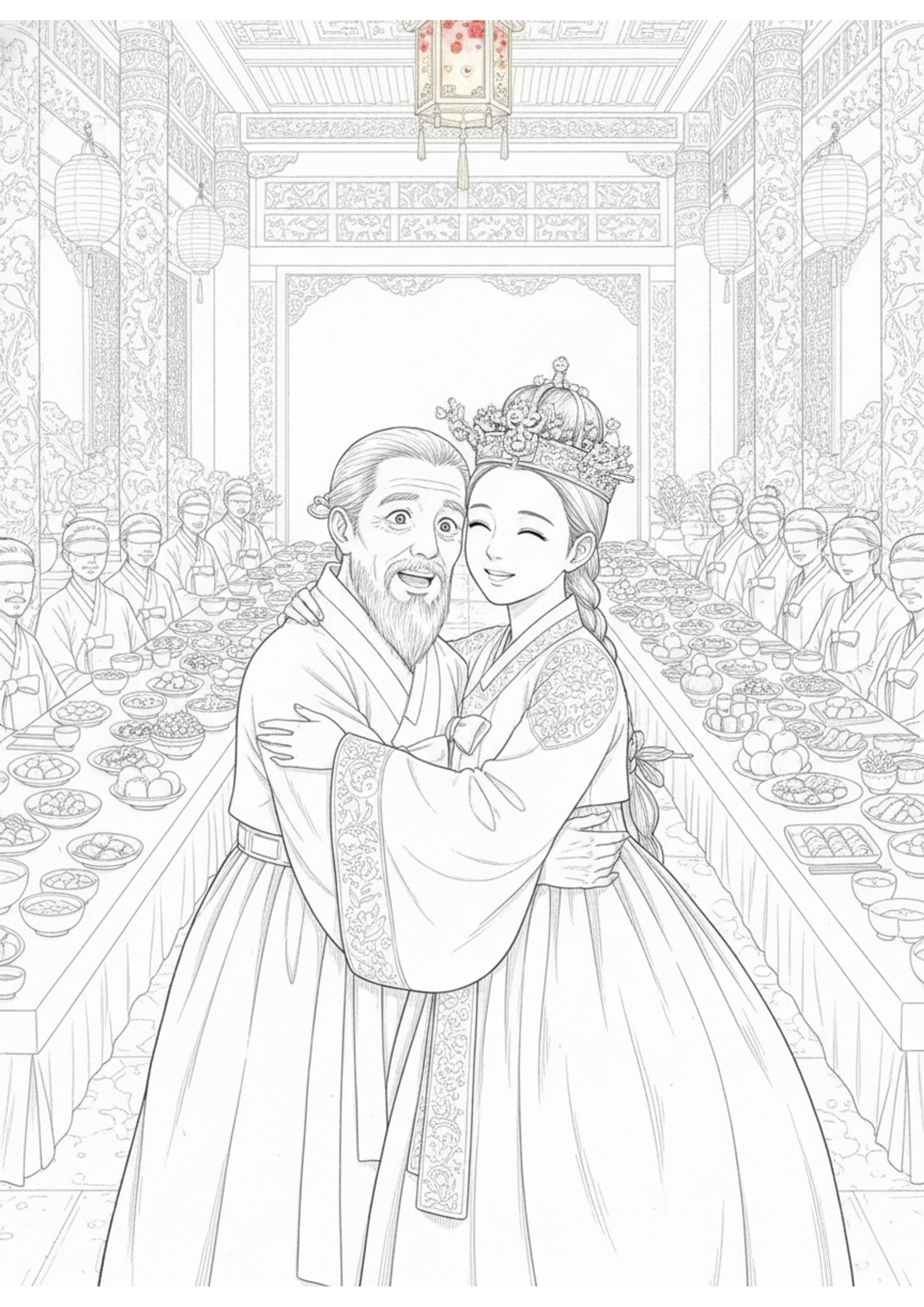 심청전 6화: 심봉사, 눈을 뜨다 원본 도안