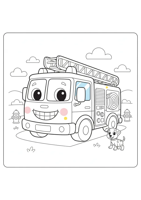 소방차 (방긋) 색칠공부 도안