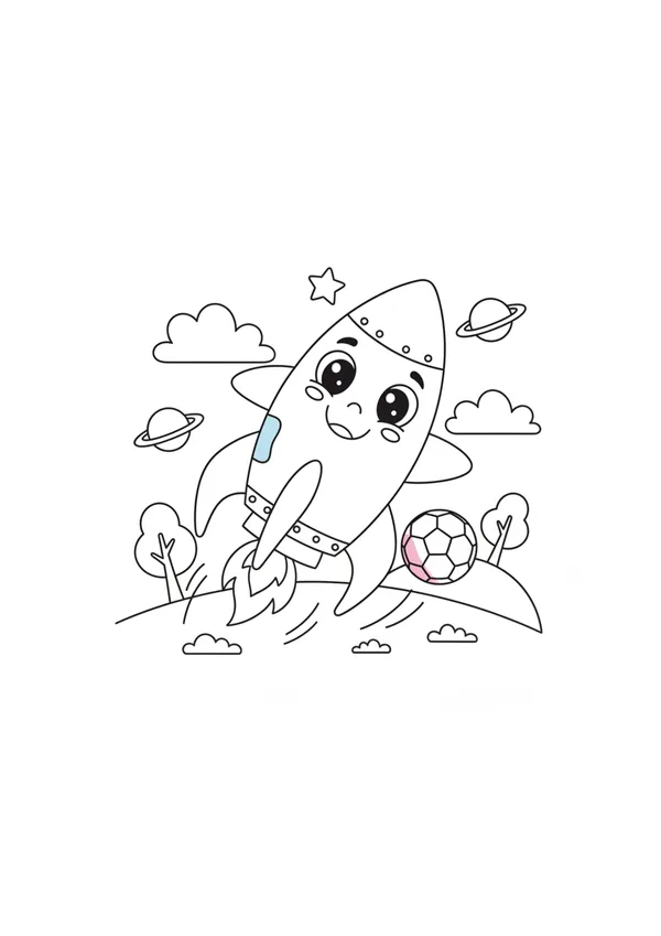 로켓 (바깥놀이) 색칠공부 도안