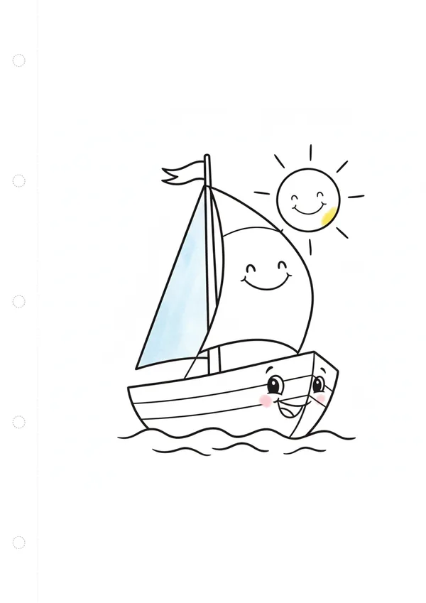 돛단배 (방긋) 색칠공부 도안