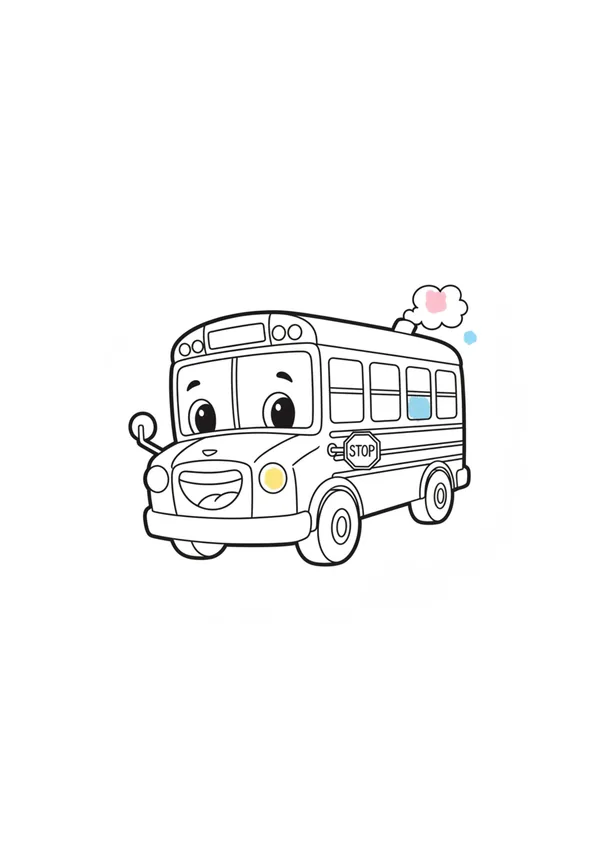 버스 (방긋) 색칠공부 도안