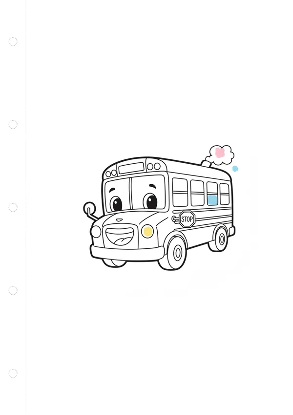 버스 (방긋) 색칠공부 도안