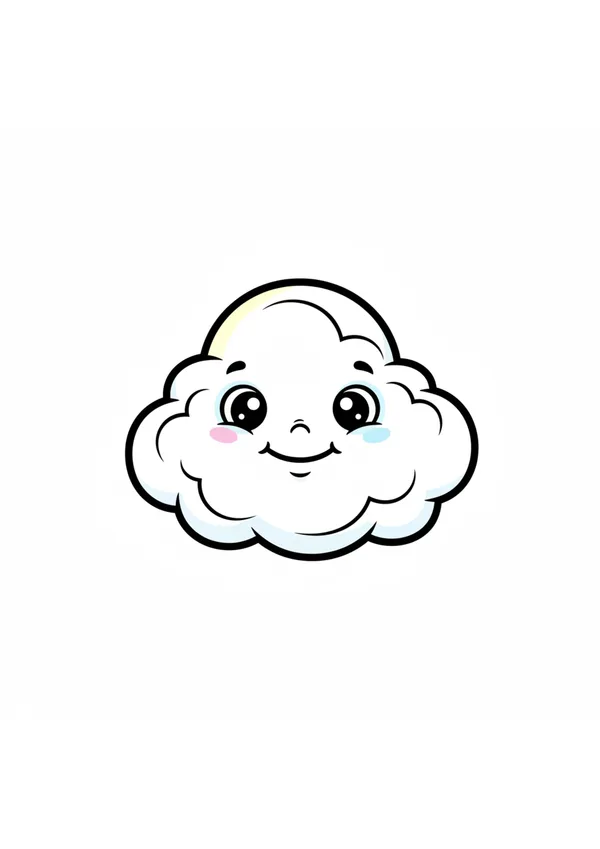 구름 (방긋) 색칠공부 도안