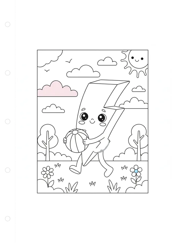 번개 (바깥놀이) 색칠공부 도안