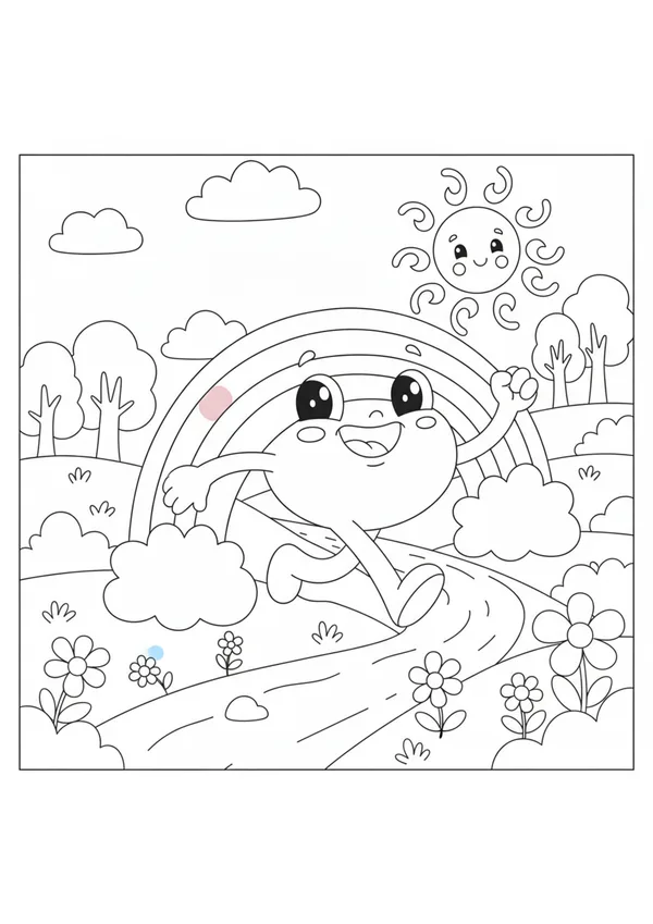 무지개 (바깥놀이) 색칠공부 도안