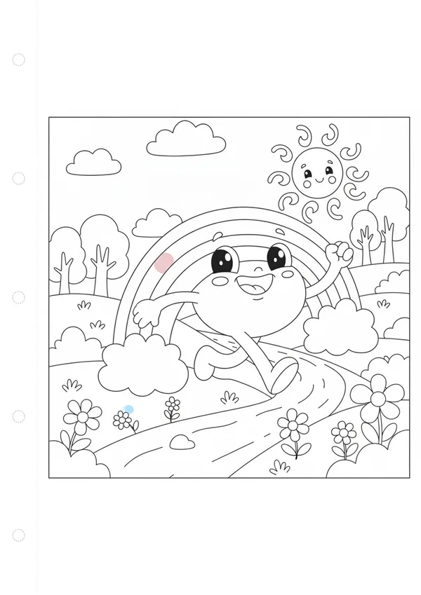 무지개 (바깥놀이) 색칠공부 도안