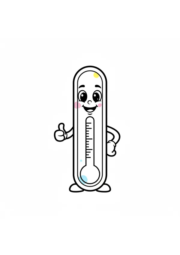 온도계 (방긋) 색칠공부 도안