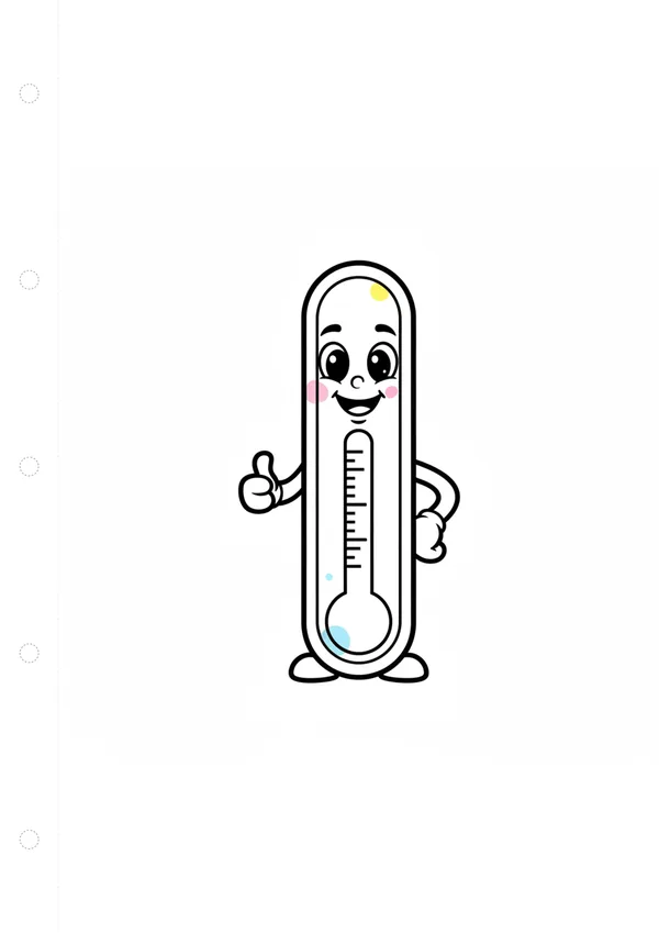 온도계 (방긋) 색칠공부 도안