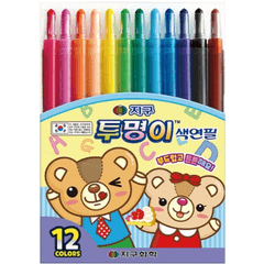 지구화학 투명이 색연필 12종 세트, 12색, 1개